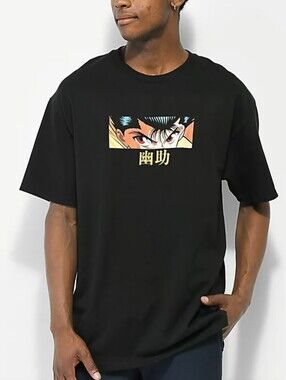 Hypland x Yu Yu Hakusho Yusuke Eyes T Shirt Black Size L Rare Anime